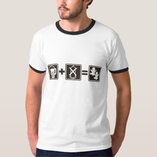 Beer en geen condoom grappig t-shirt (Voorkant)