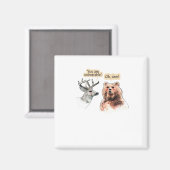 Beer En Herten Gesprek Grappig Wilde Dieren Design Magneet (Voorkant / Achterkant)