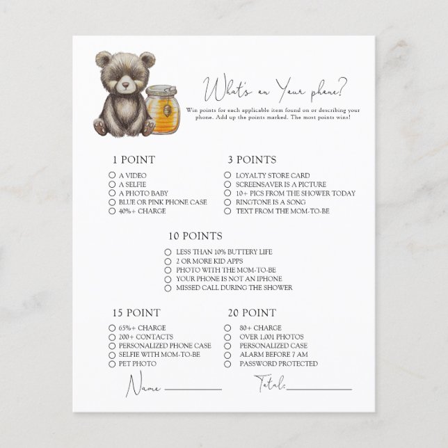 Beer en honing - Wat is je telefoonspel (Voorkant)