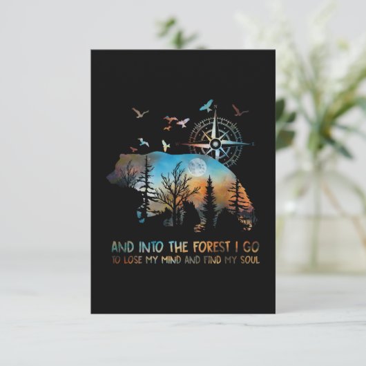 Beer en in het bos ga ik mijn geest verliezen bedankkaart (Staand voorkant)