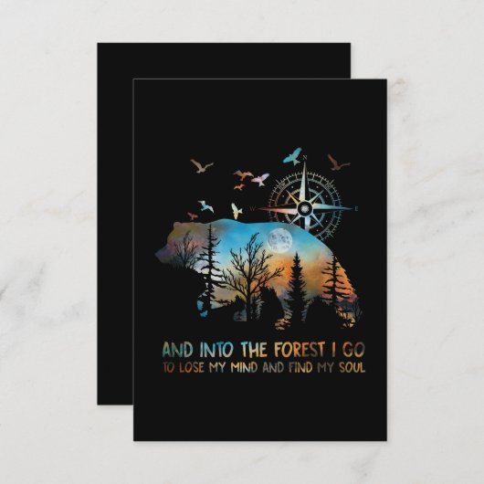 Beer en in het bos ga ik mijn geest verliezen bedankkaart (Voorkant / Achterkant)