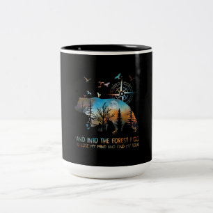 Beer en in het bos ga ik mijn geest verliezen tweekleurige koffiemok