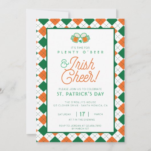 Beer en Irish Cheer Pset St Patrick's Day Kaart (Voorkant)