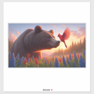 Beer en kardinaal waterfles sticker