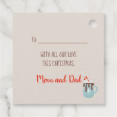 Beer en kerst met warme cacao bedankjes labels (Achterkant)