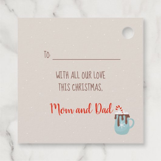 Beer en kerst met warme cacao bedankjes labels (Achterkant)