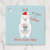 Beer en kerst met warme cacao bedankjes labels (Voorkant)