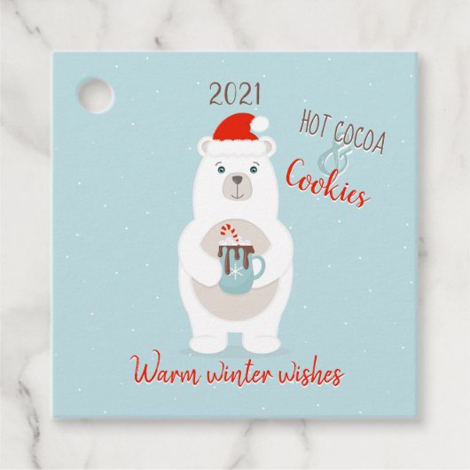 Beer en kerst met warme cacao bedankjes labels (Voorkant)