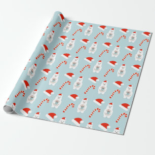 Beer en kerst met warme cacao cadeaupapier