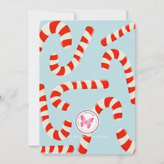 Beer en kerst met warme cacao kaart (Achterkant)