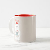 Beer en kerst met warme cacao tweekleurige koffiemok (Voorkant links)