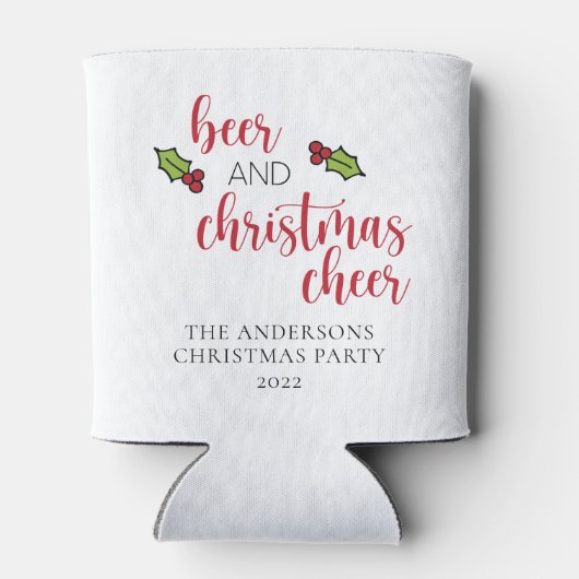 Beer en Kerstmis Cheer Funny Persoonlijk Blikjeskoeler (Achterkant)