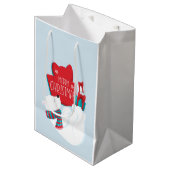Beer en kerstmis van Cadeaus Medium Cadeauzakje (Voorkant Gekanteld)