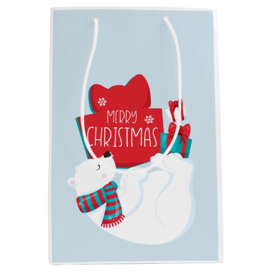 Beer en kerstmis van Cadeaus Medium Cadeauzakje (Voorkant)
