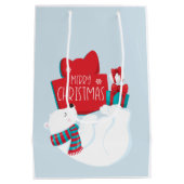 Beer en kerstmis van Cadeaus Medium Cadeauzakje (Achterkant)