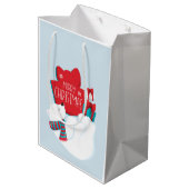 Beer en kerstmis van Cadeaus Medium Cadeauzakje (Achterkant Gekanteld)