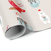 Beer en kerstpapier voor warme cacao cadeaupapier (Rol Hoek)