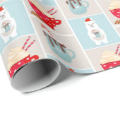 Beer en kerstpapier voor warme cacao cadeaupapier (Rol Hoek)