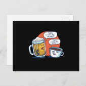 Beer en koffie Arguing Briefkaart (Voorkant / Achterkant)