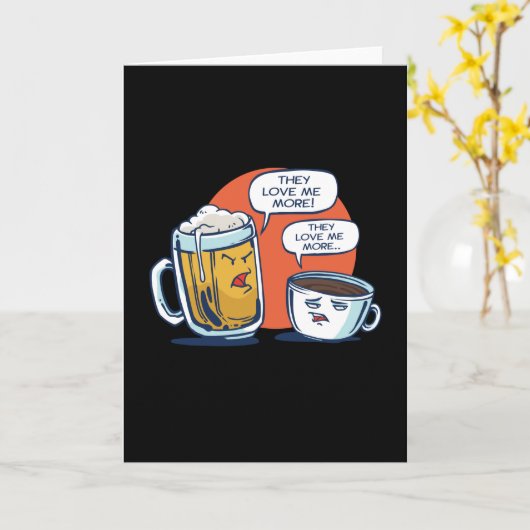 Beer en koffie Arguing Kaart (Gele Bloem)