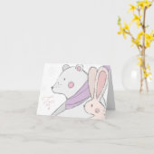 Beer en konijn in onze dromen kaart (Gele Bloem)