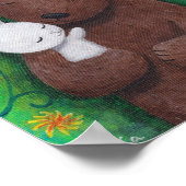 Beer en Konijn Kunst Poster Bosdier Wandschilderin (Hoek)