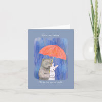 Beer en konijn onder paraplu Sweet Ik hou van je