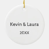 Beer en konijnenpaar aangepaste kerst keramisch ornament (Achterkant)