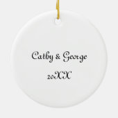 Beer en konijnenpaar samen aangepaste kerst keramisch ornament (Achterkant)