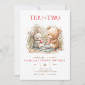 Beer en konijnenthee voor twee partijuitnodiging kaart (Voorkant)