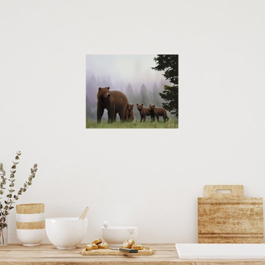 Beer en kubussen poster (Keuken)