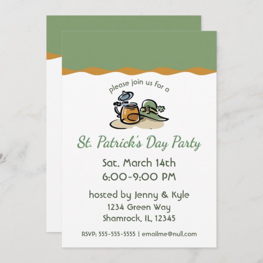 Beer en Leprechaun Kaart (Voorkant / Achterkant)
