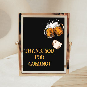 Beer en luiers Baby shower Bedankt voor het komen Poster
