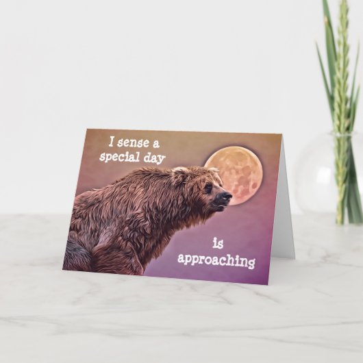 Beer en Moon Birthday Kaart (Voorkant)