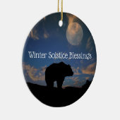 Beer- en Moon Winter Solstice Blessings Keramisch Ornament (Rechts)