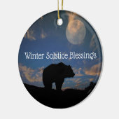 Beer- en Moon Winter Solstice Blessings Keramisch Ornament (Links)