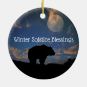 Beer- en Moon Winter Solstice Blessings Keramisch Ornament (Achterkant)