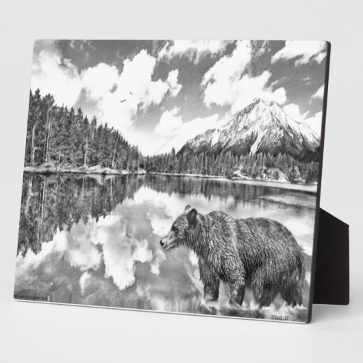 Beer en Mouintains Plaque Fotoplaat (Zijkant)