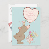 Beer en muis - Birthday - uitnodiging (Voorkant / Achterkant)