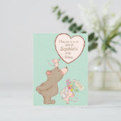 Beer en muis - Birthday - uitnodiging (Staand voorkant)