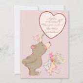 Beer en muis - Birthday - uitnodiging (Voorkant)