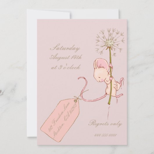 Beer en muis - Birthday - uitnodiging (Achterkant)