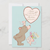 Beer en muis - Birthday - uitnodiging (Voorkant)