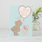 Beer en muis - Birthday - uitnodiging (Staand voorkant)