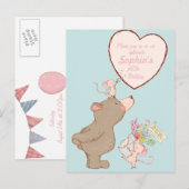 Beer en muis - Birthday - uitnodiging Briefkaart (Voorkant / Achterkant)