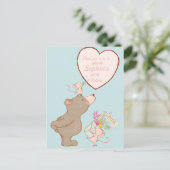 Beer en muis - Birthday - uitnodiging Briefkaart (Staand voorkant)