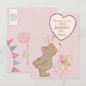 Beer en muis - Birthday - uitnodiging Briefkaart (Voorkant / Achterkant)