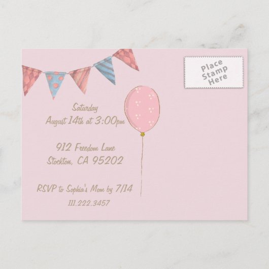 Beer en muis - Birthday - uitnodiging Briefkaart (Achterkant)