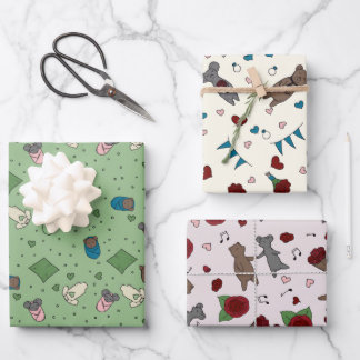 Beer en muis Romance Dating Wedding Baby Inpakpapier Vel