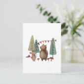 Beer en muis van bosgebieden briefkaart (Staand voorkant)